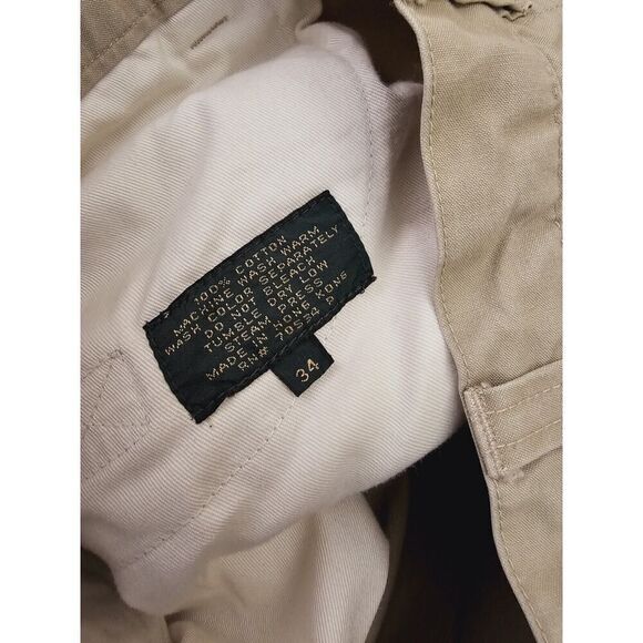 Vintage Orvis Pants Tan Cotton Men's Size 34x29 Open Back Pockets - Picture 13 of 13